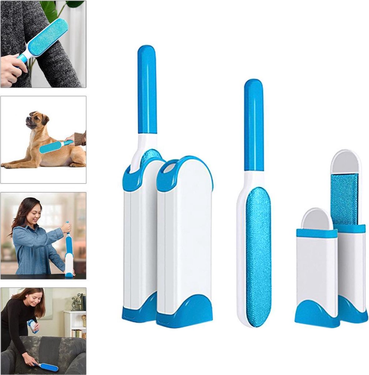 AWEMOZ® Pluizenverwijderaar 4 stuks - Pluizenborstel - Ontpluizer - Kledingroller – Pluizenroller - Kleefroller - Kledingborstel