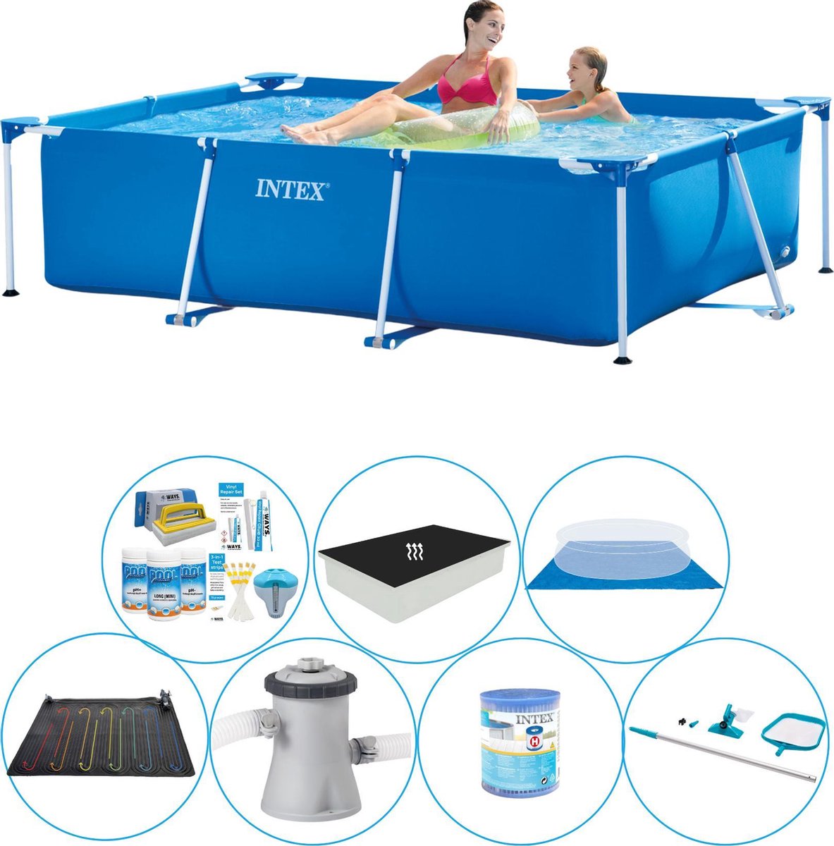 Intex Frame Pool Rechthoekig 220x150x60 cm - Zwembad Comfort Pakket