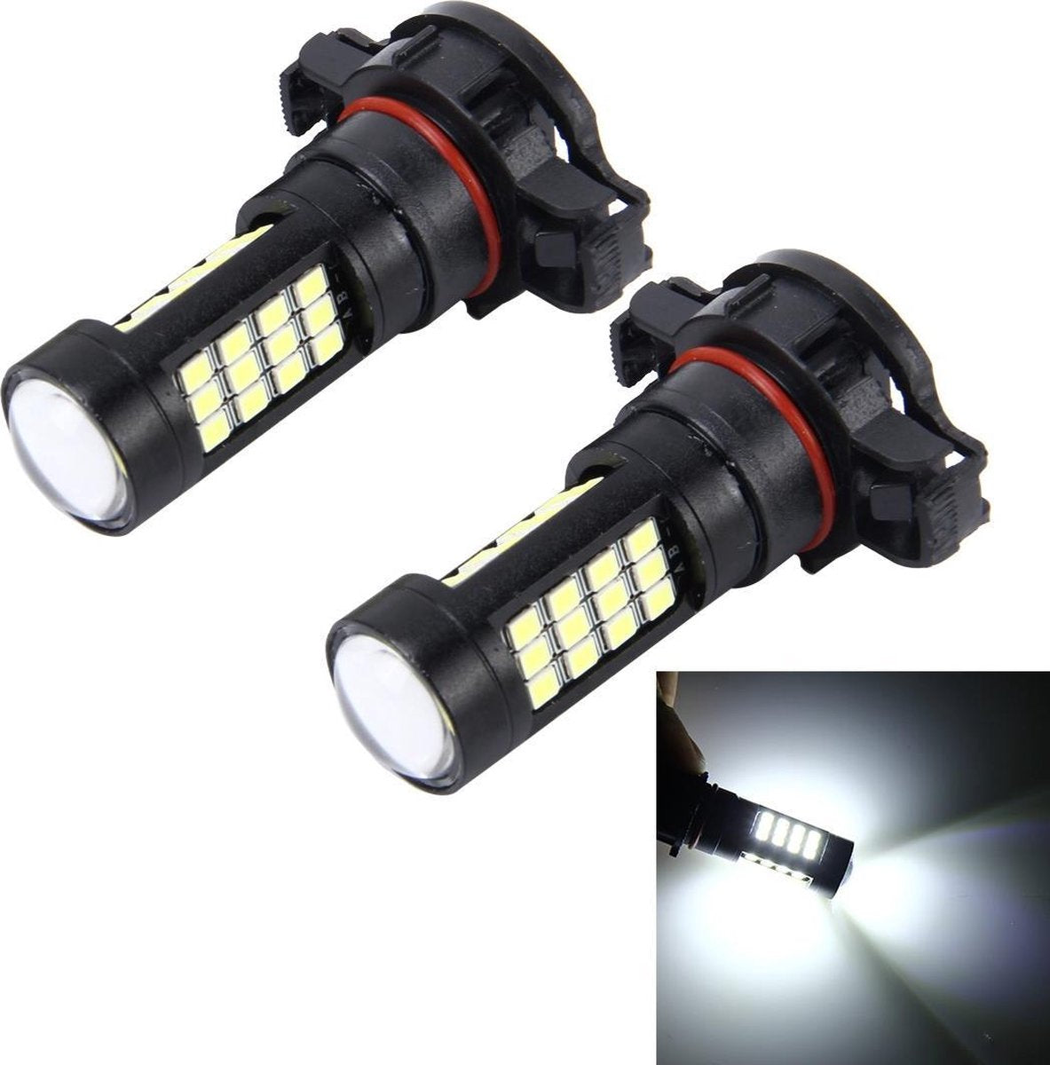 2 STKS H16 10W 650 LM 6000K Autorichtlampen met 42 SMD-2835 LED-lampen