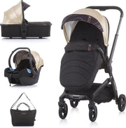 Kinderwagen 3 in 1 - complete kinderwagen met autostoel & luiertas "EMOTION" GOUD