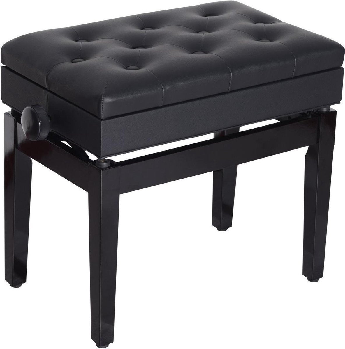 HOMCOM Pianokruk met opbergruimte - in hoogte verstelbaar - 48 - 58 cm - Klassiek