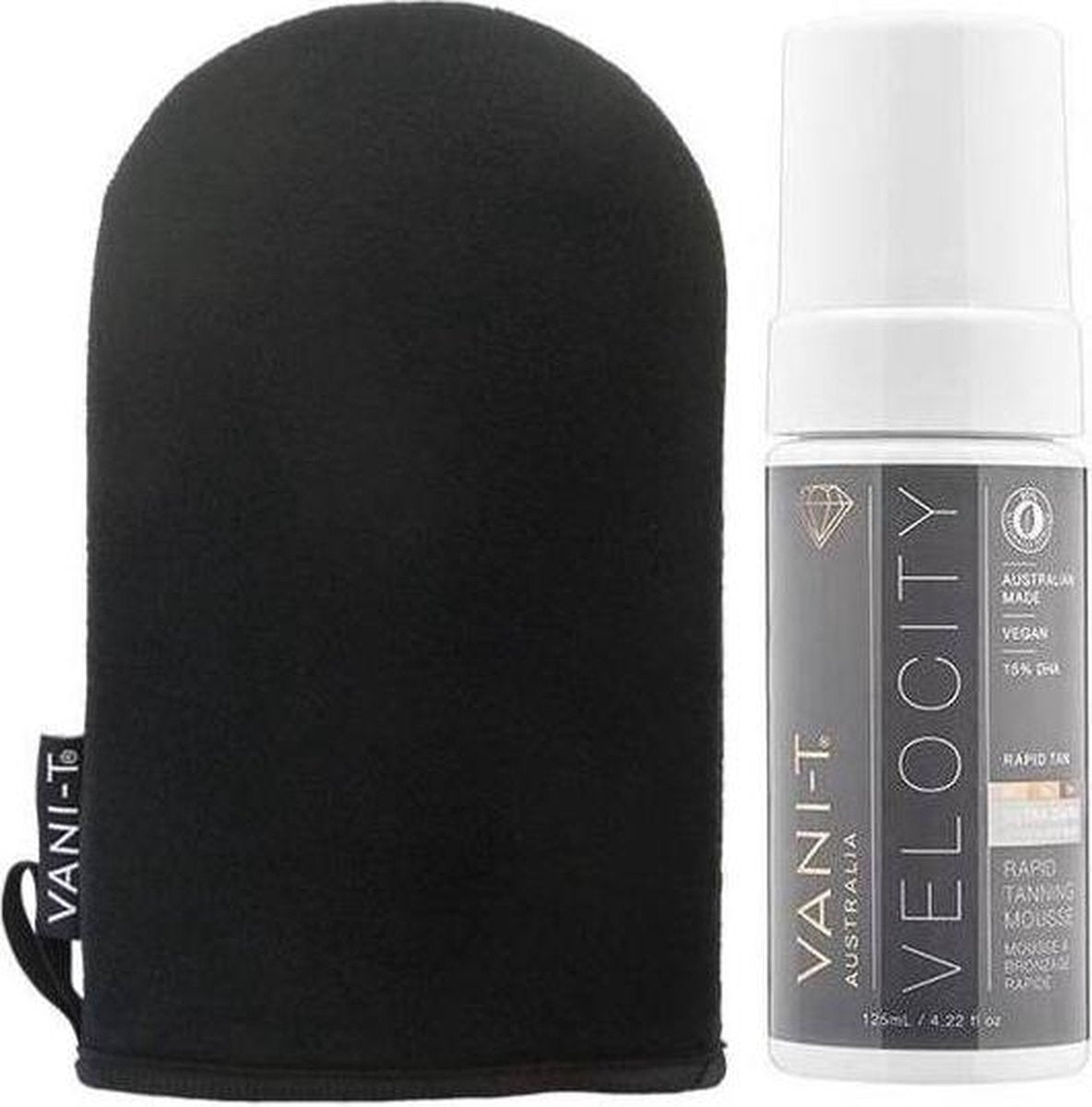 Vani-T Velocity Self-Tan +Bronzing Mitt Black herbruikbare handschoen