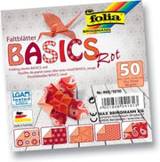 Vouwbladen 10x10cm 80g 10x5 ass. basics rood