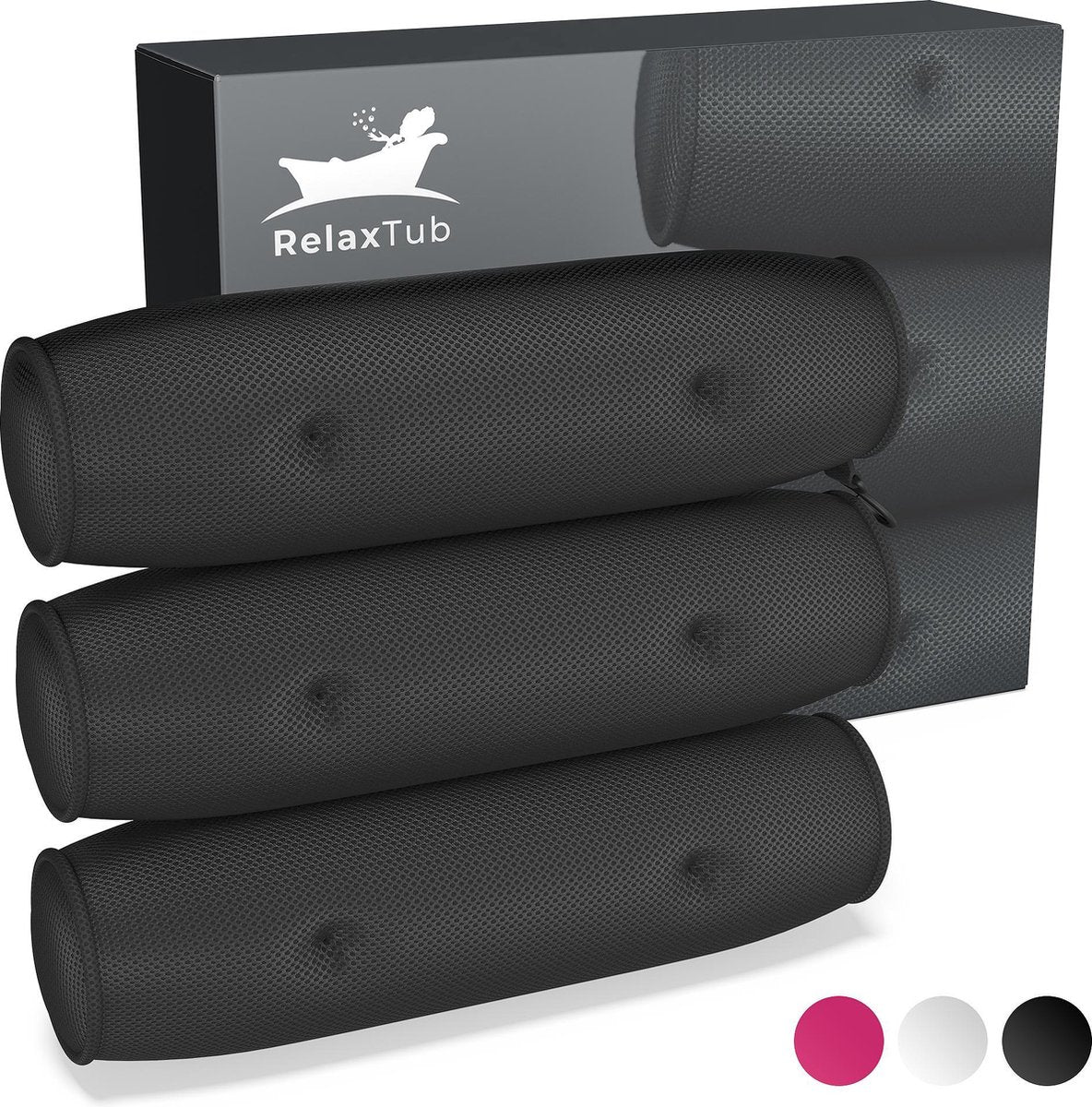Badkussen van RelaxTub® - Nekkussen bad - 6 Sterke Zuignappen - Anti Slip - Badkussen voor in Bad - Waterdicht - Ondersteuning voor Hoofd