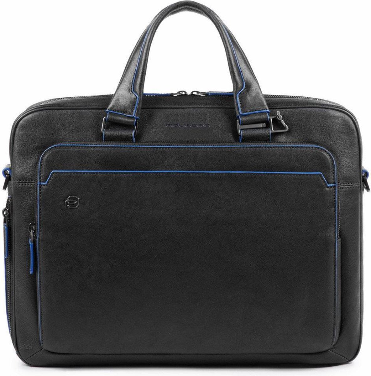 Piquadro Blue Square S Matte Portfolio Computer Briefcase Black
