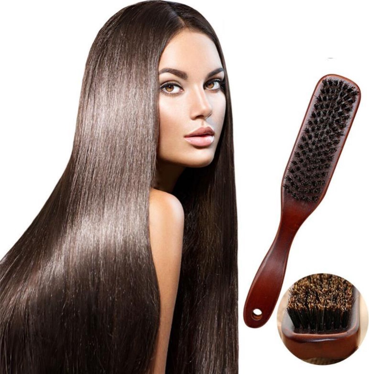 Cabantis Antiklit Borstel|Edges|Extentions|Styling Tool zwart|Kapper Kam|Pro Salon kam|Haar Accessoire|Kammen|Hout|Medium