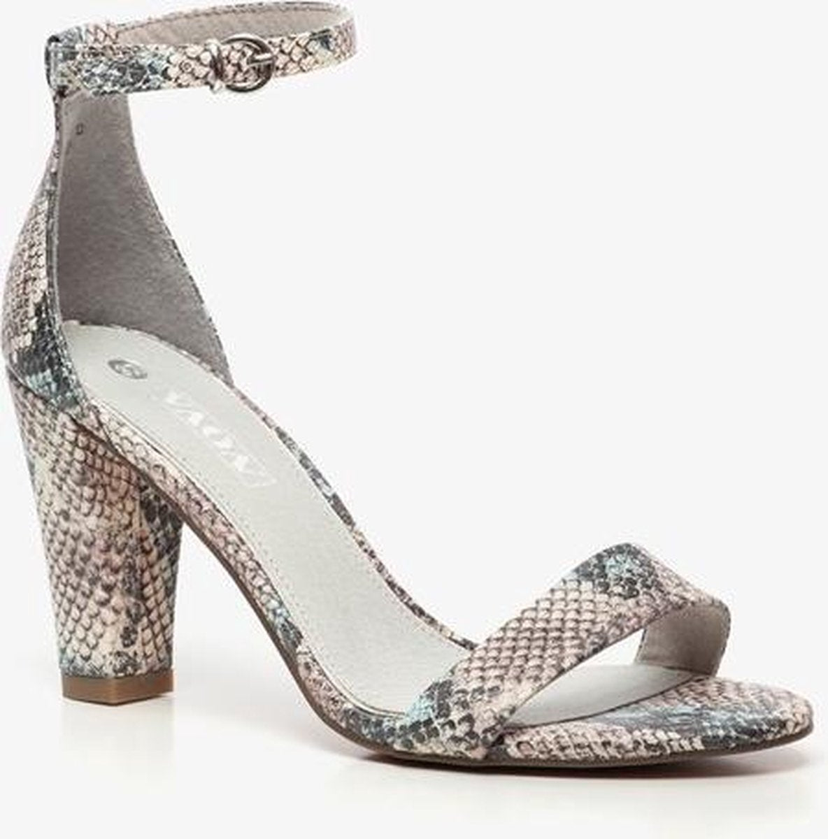Nova dames hak sandalen met slangenprint - Beige - Maat 41