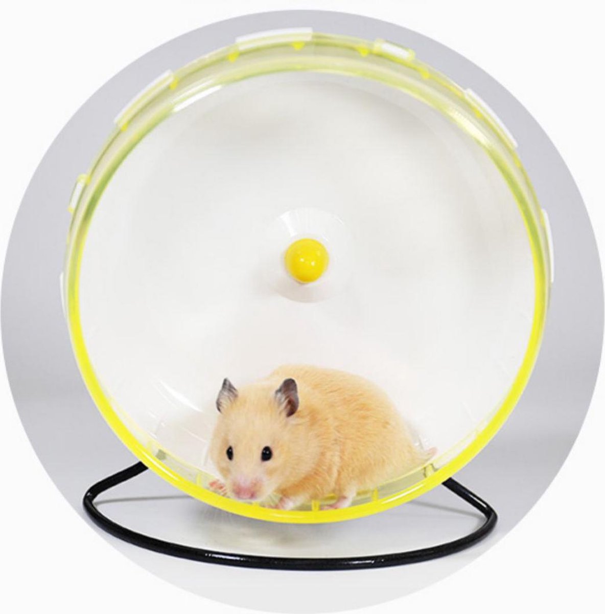 Hamster speelgoed - Looprad - Loopwiel - Geel - ⌀ 12cm