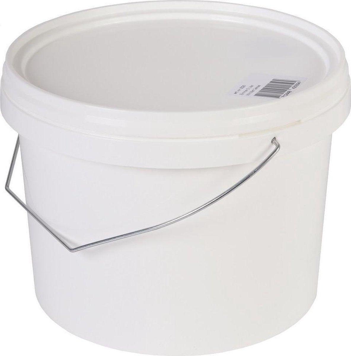 Emmer met deksel en handvat - Wit - 5 liter - Huishouden - Tuinieren emmers schoonmaakartikelen - Klussen klusemmer/klusemmers