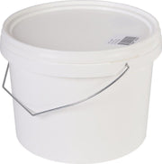 Emmer met deksel en handvat - Wit - 5 liter - Huishouden - Tuinieren emmers schoonmaakartikelen - Klussen klusemmer/klusemmers