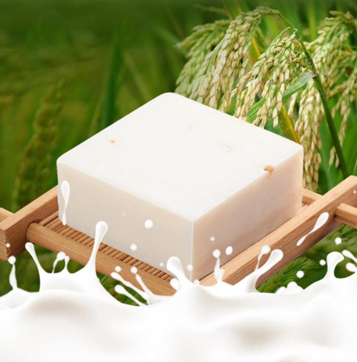 1 stuk  Natuurlijke Rijstmelk Zeep | Collageen | Vitamine  |Huid Whitening | Huidverzorging Acne behandeling