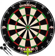 Mission Axis Dartbord + 1 Set Black Brass