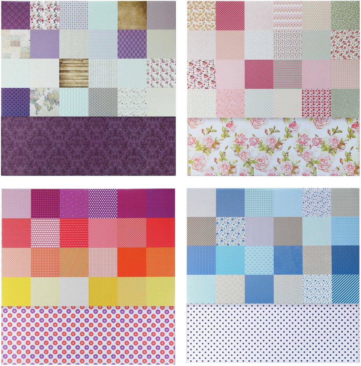 Papierblokken set / 4 Blokken x 24 vellen met 2x24 Favorites Designs / 30