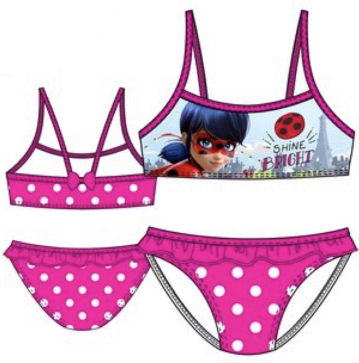 Ladybug Miraculous bikini - fushia - Maat 104 / 4 jaar