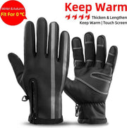 Baymate Winddichte Fietshandschoenen Touchscreen Rijden Mtb Fiets Handschoenen Thermische Warme Motorfiets Winter Herfst Fiets Handschoenen S091-2BK M