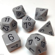 7-delige Polydice / dobbelstenen Set voor Dungeons & Dragons |Grijs met Zwart