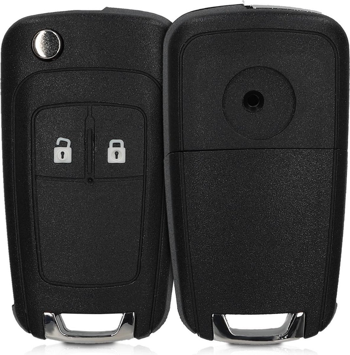 kwmobile autosleutelcover voor Opel Chevrolet 2-knops inklapbare autosleutel - vervangende sleutelbehuizing - zonder transponder - zwart