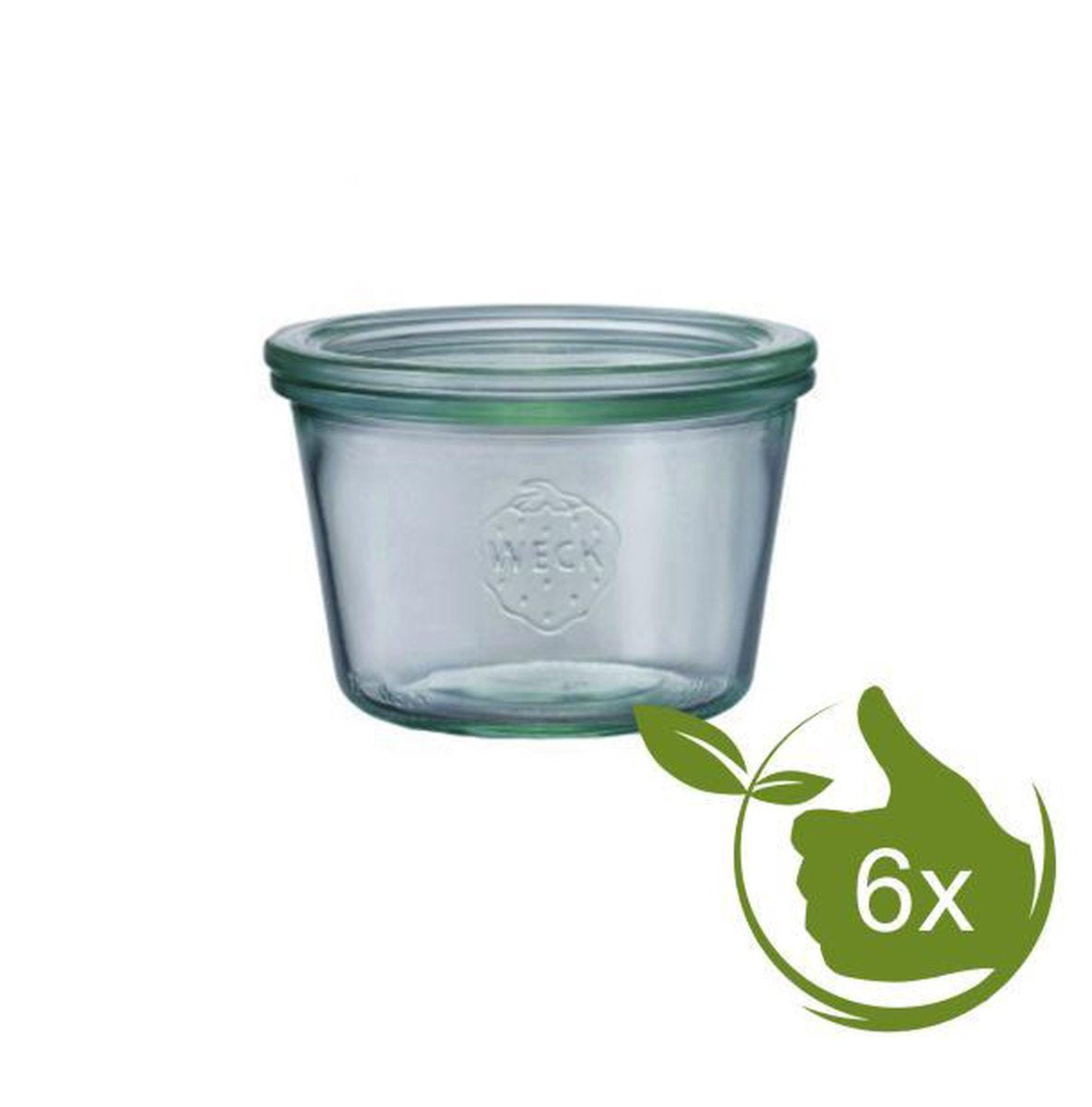 Weckpot Stort Glas met Deksel (370ML) 1/4L 6-stuks