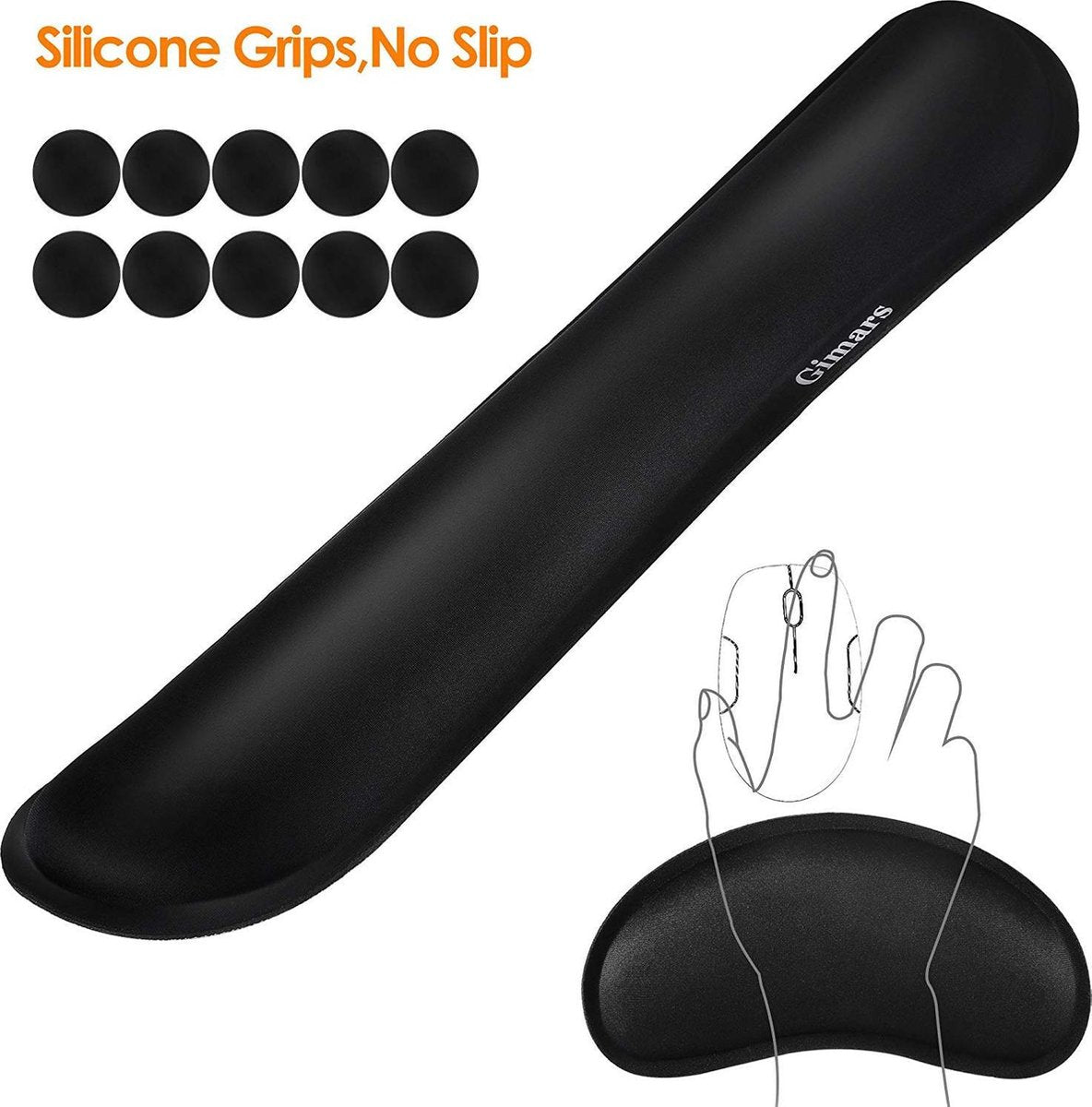 HN® Polssteun van Gel | Voor toetsenbord en muis | Ergonomische ondersteuning bureau pc computer