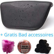 LUXE SPA BADPAKKET -  Badkussens - Badkussen - Nekkussen bad - Badkussen voor in bad - Kussen Bad - Antislip - Badkussen Zwart - Bad accessoires