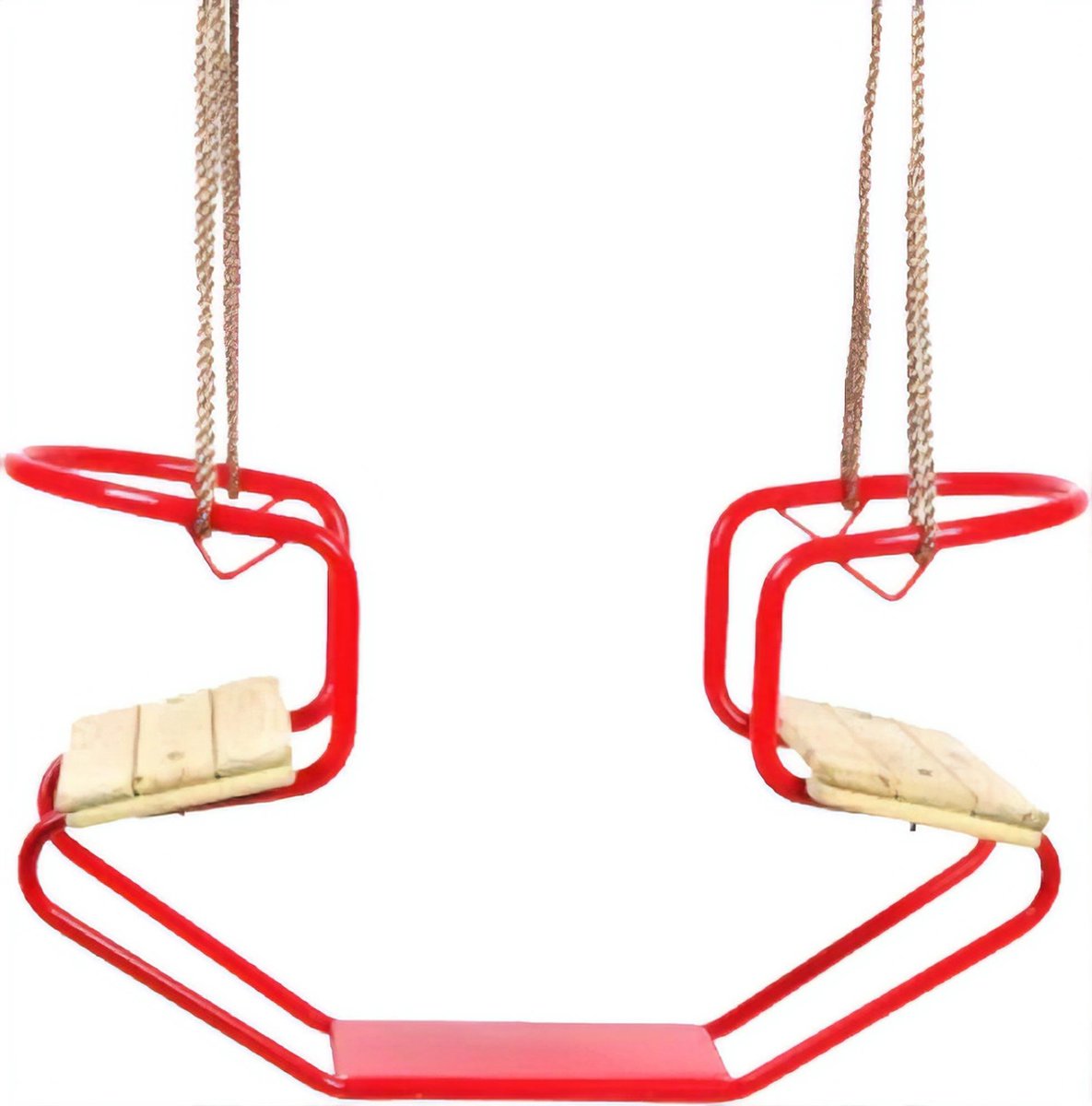 Schommel duozit metaal+hout rood