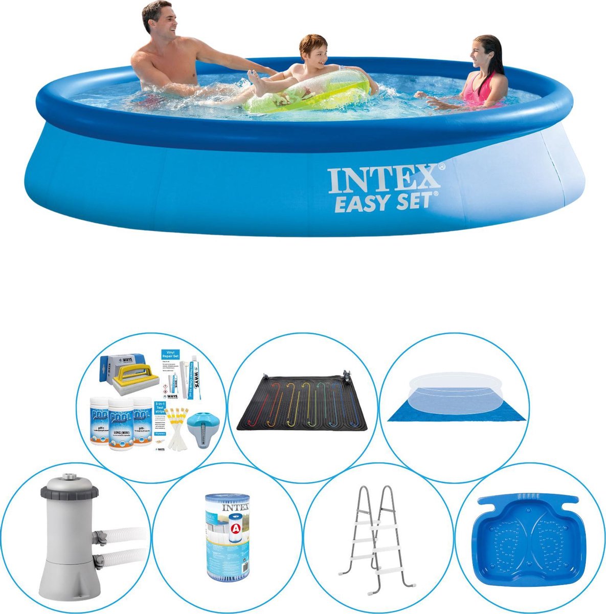 Zwembad Bundel - 8-delig - Intex Easy Set Rond 366x76 cm