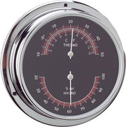 ANVI chroomkleurige Thermo-Hygrometer Ø 120 mm