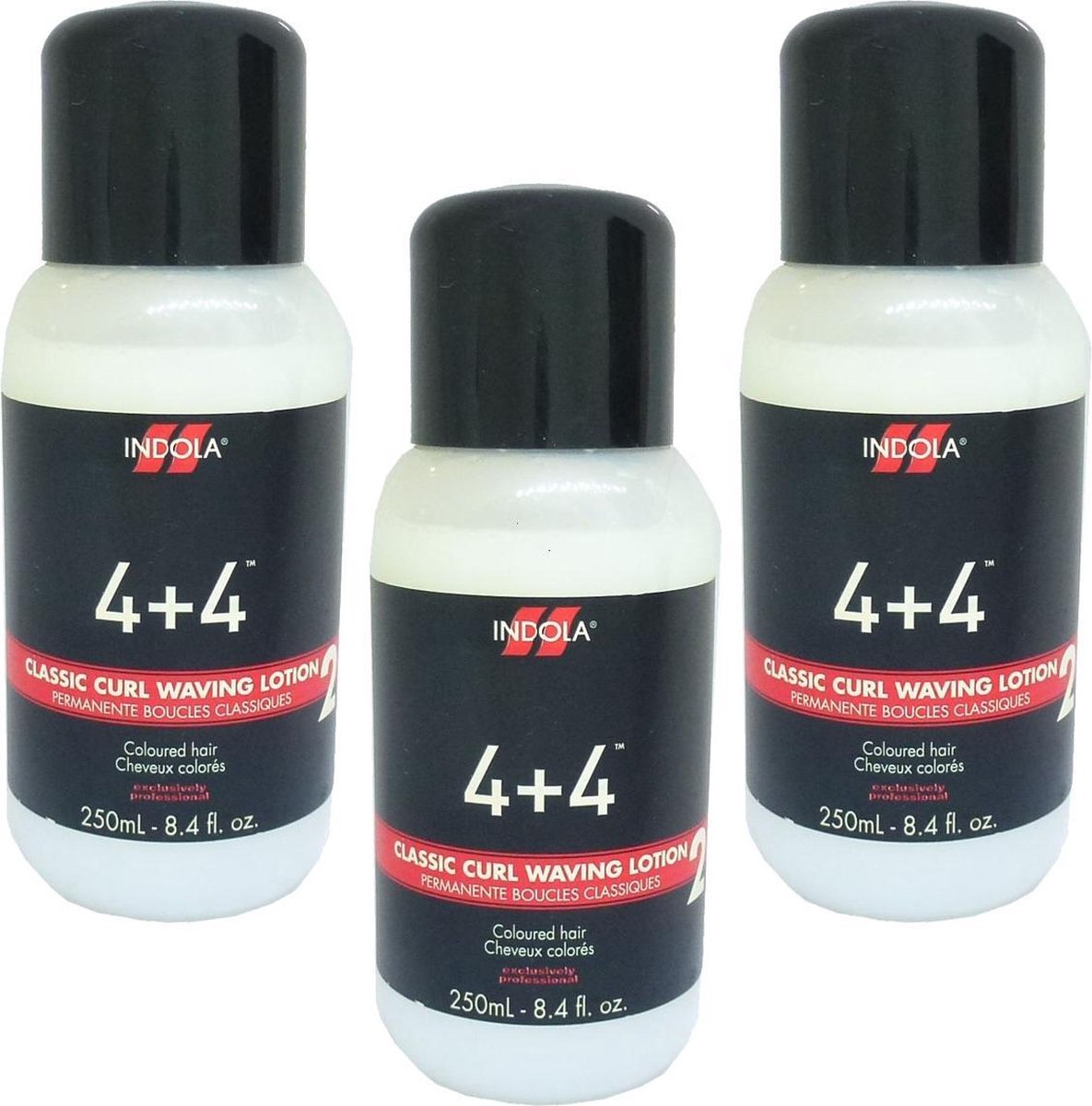 Indola 4+4 Classic Curl Waving Lotion 2 - Perm voor gekleurd haar - 3x250ml