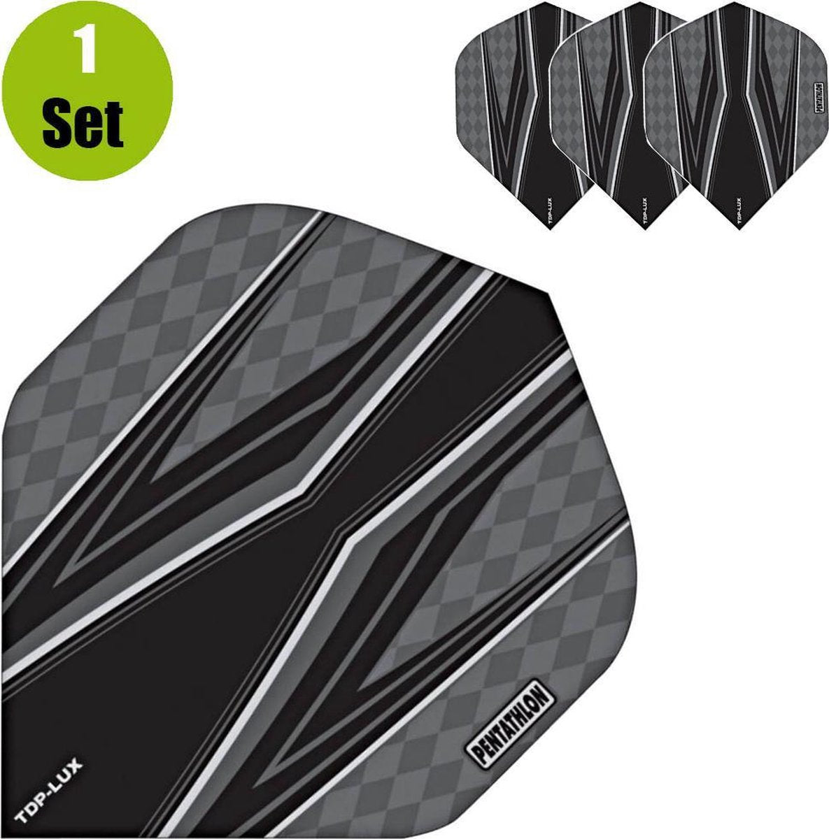 Pentathlon TDP Lux Vision Black Dartflights - Grijs- ()
