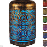 Gadgy Aroma Diffuser – met LED verlichting - Geurverspreider - Aromatherapie vernevelaar – Luchtbevochtiger – Verdamper - metaal