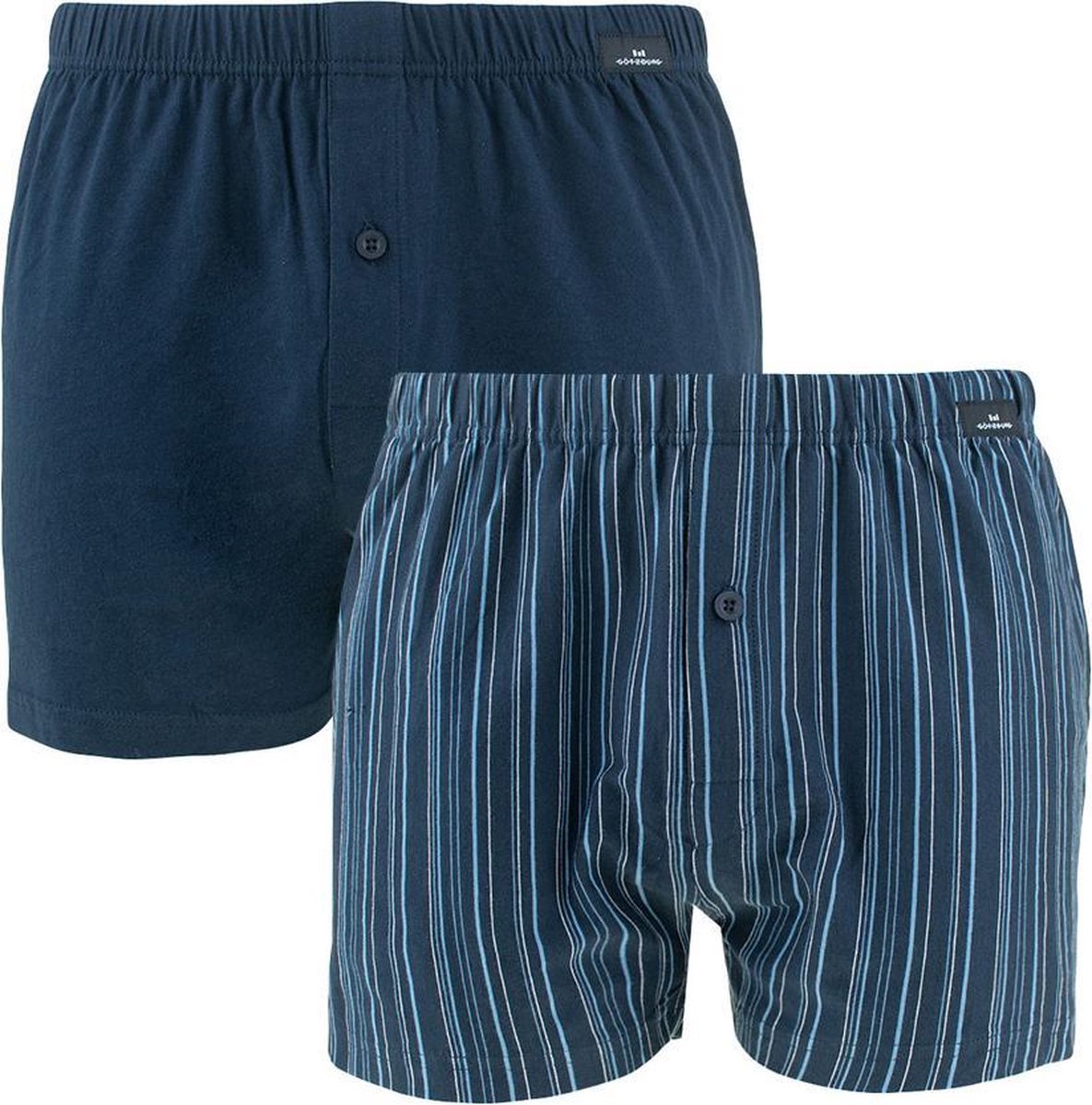 Götzburg 2P wijde boxer gestreept blauw - 8XL