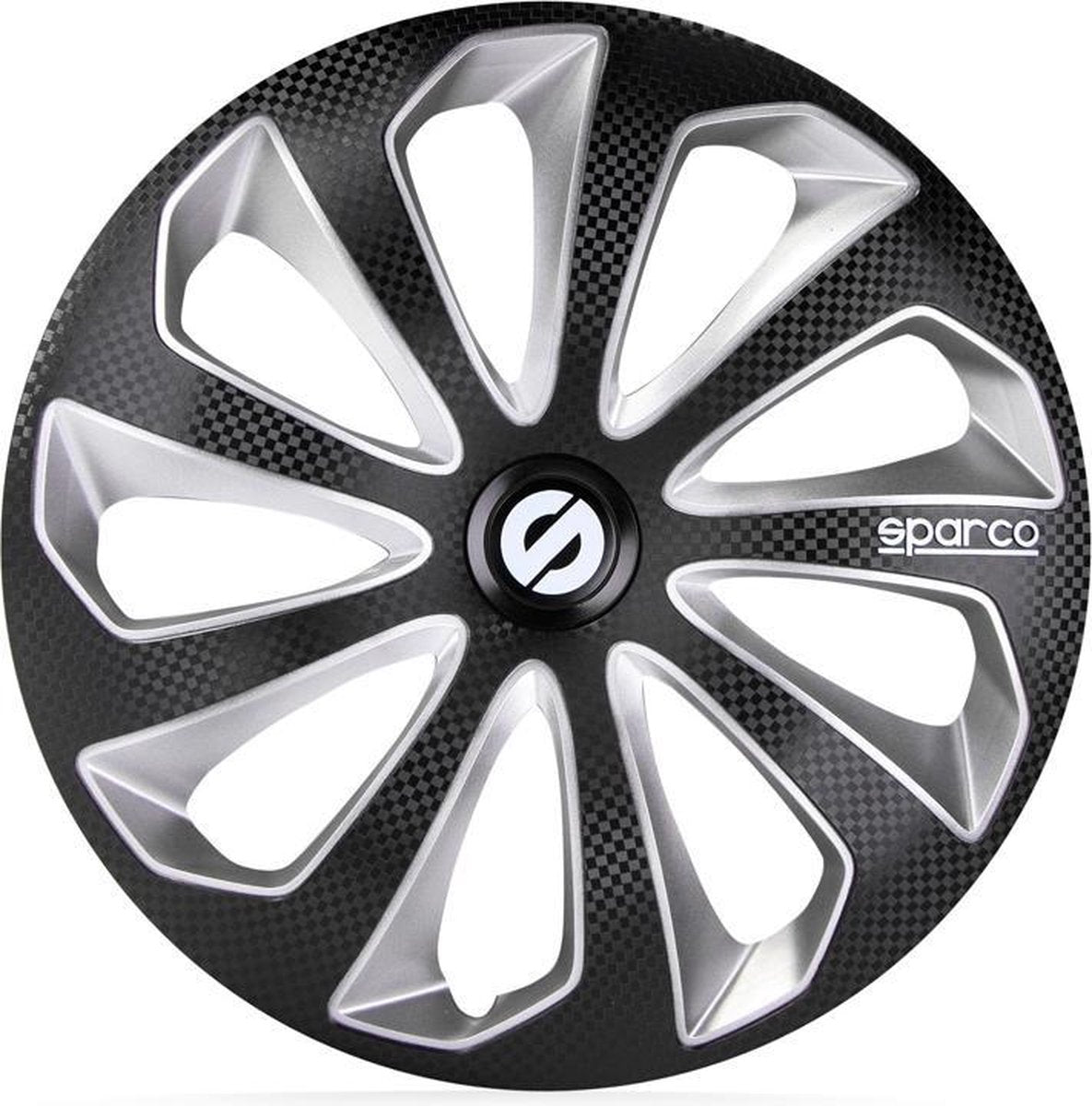 Satz Sparco Radzierblenden Sicilia 16-Zoll Schwarz/Silber/Karbon