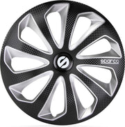Satz Sparco Radzierblenden Sicilia 16-Zoll Schwarz/Silber/Karbon