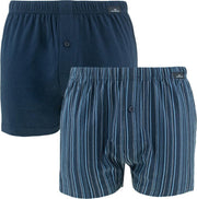 Götzburg 2P wijde boxer gestreept blauw - 7XL