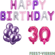 30 jaar Verjaardag Versiering Ballon Pakket Pastel & Roze