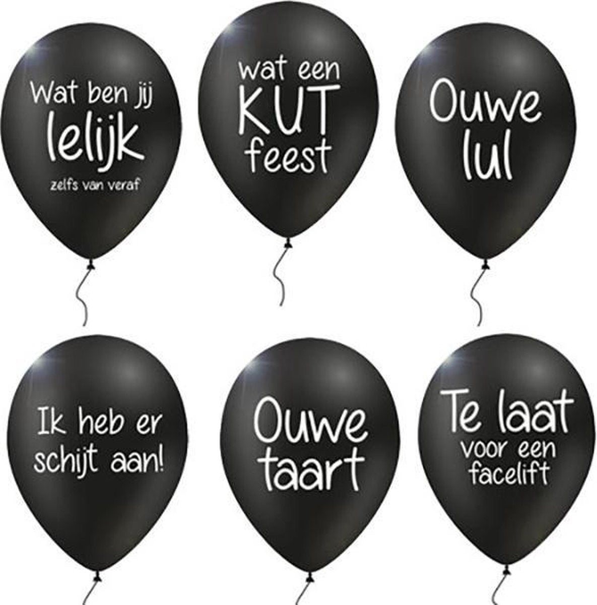 Proleten-pakket met 72 verwensballonnen: 12x ‘Te laat voor een facelift'