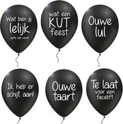 Proleten-pakket met 72 verwensballonnen: 12x ‘Te laat voor een facelift'