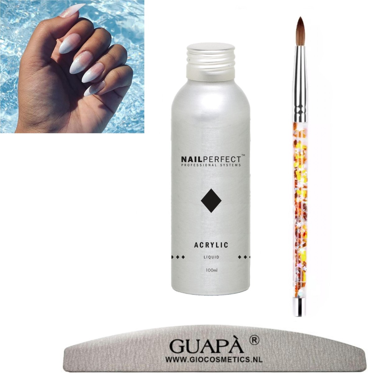 GUAPÀ® acryl liquid set van professionele kwaliteit | acryl vloeistof |acrylic monomer | acryl penselen | 100 ml