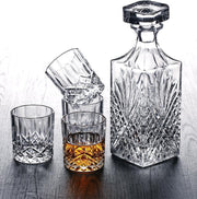 Whiskey Glazen set met Karaf|  6 Glazen met Kristal gevormd Karaf