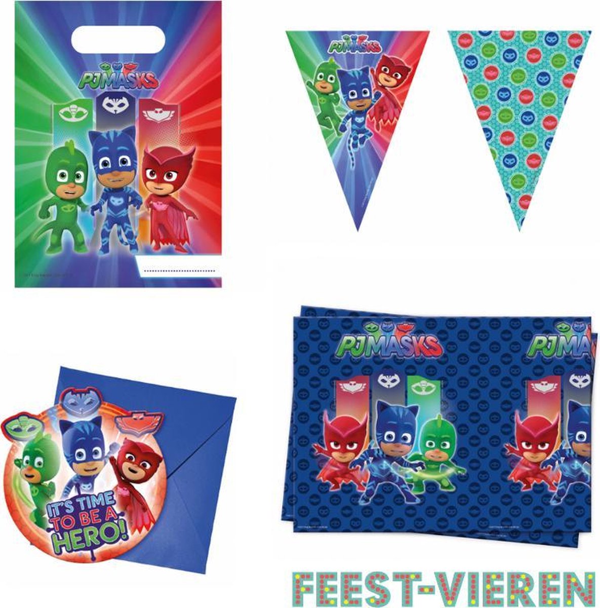 PJ Masks verjaardag pakket uitnodigingen