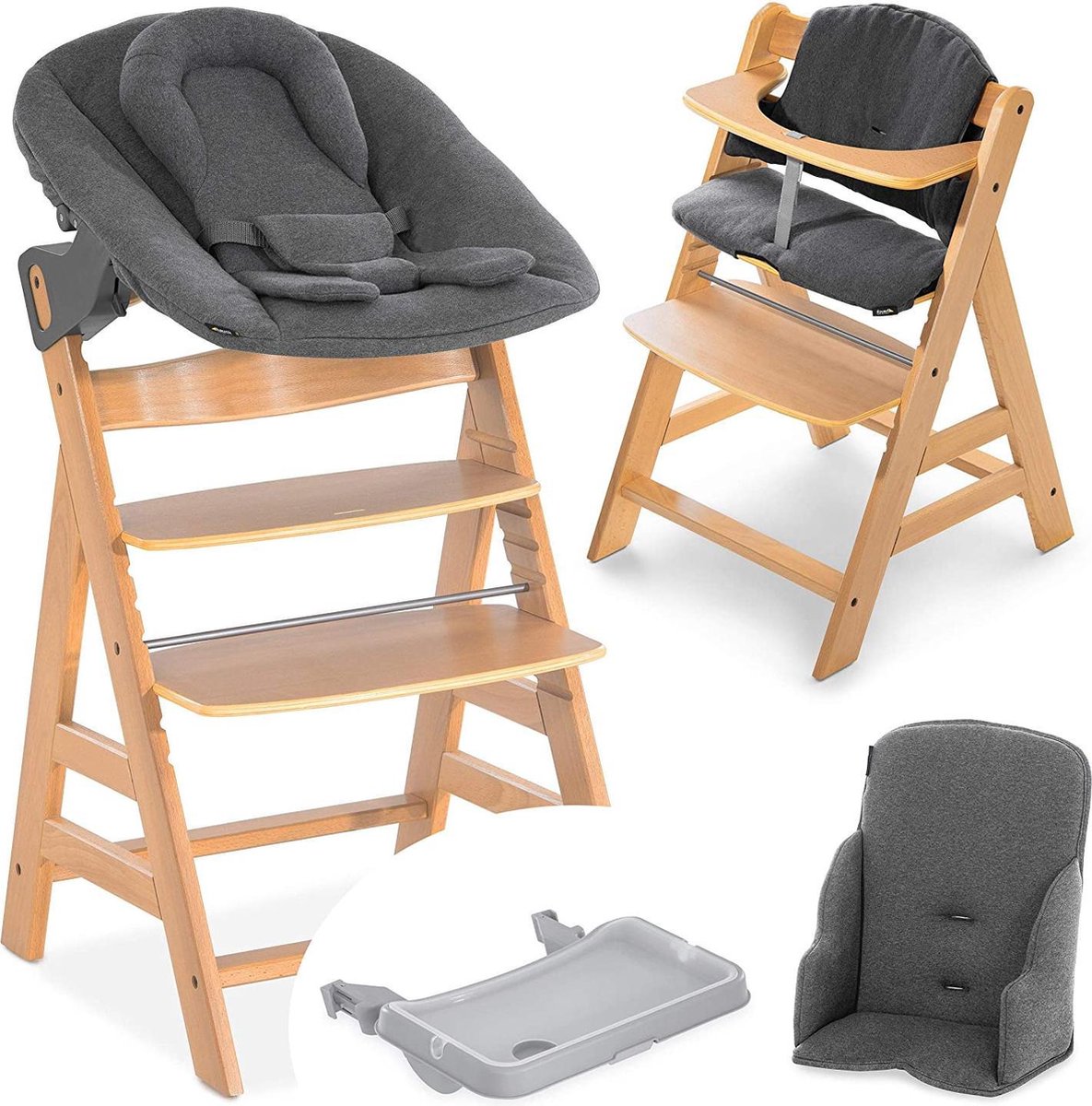 Hauck Alpha Plus Kinderstoel - Newborn Set XXL - Hout