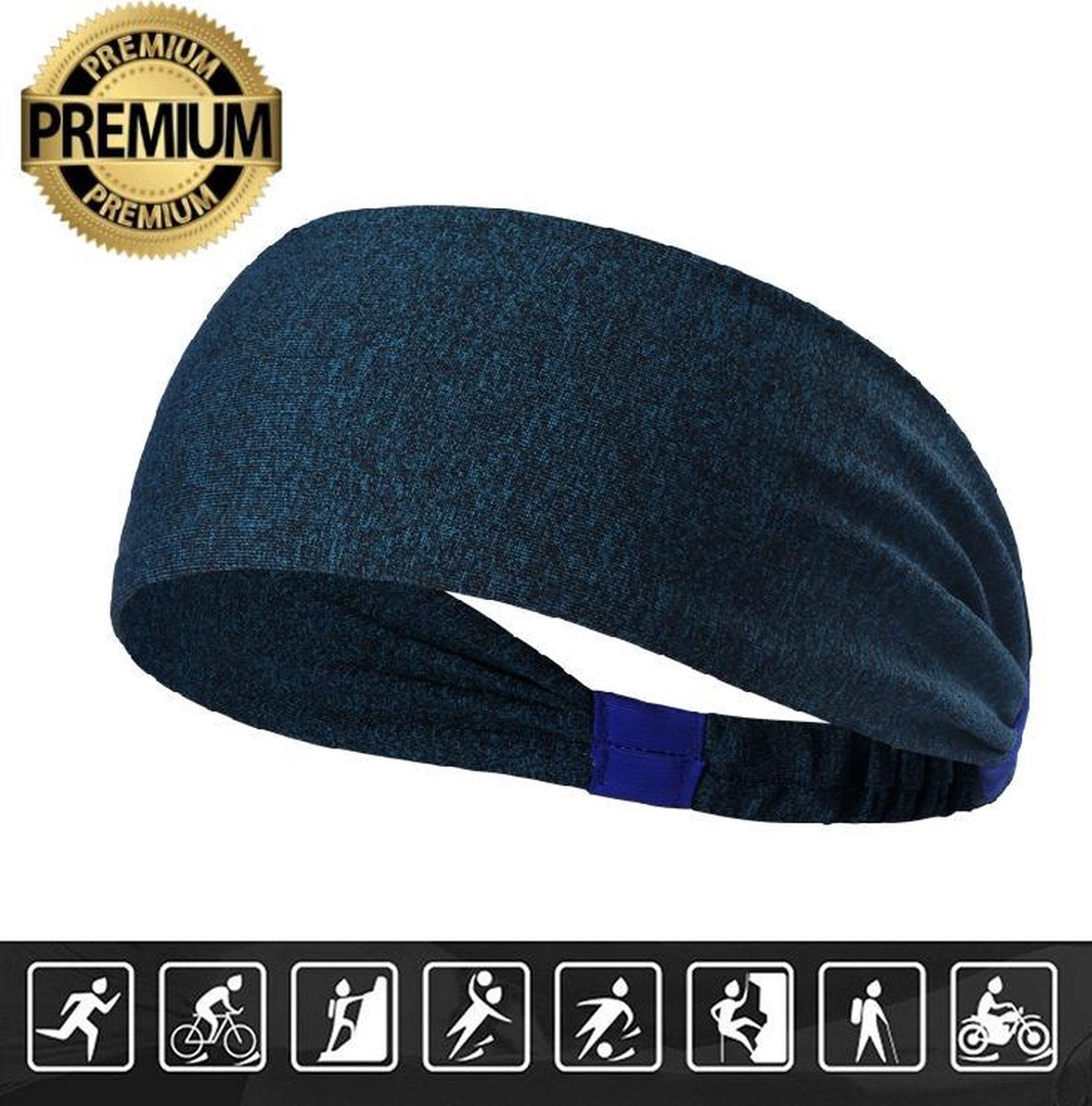 Haarband – Sporthaarband – Fitness - Yoga Haarband – Zweetband – Hoofdband – Dames Haarband – Heren Haarband - Bandana - Donker Blauw