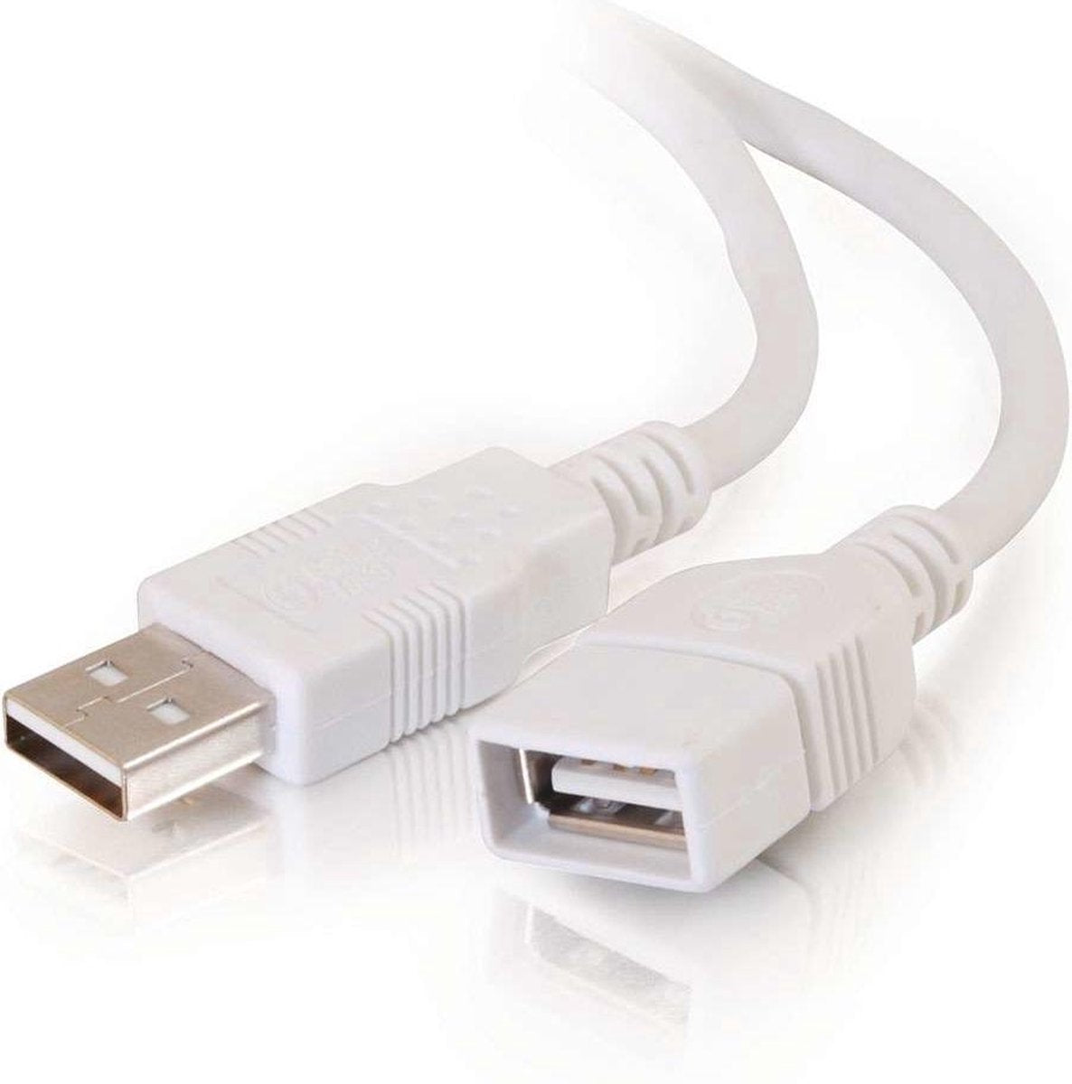 C2G 2m USB 2.0 A mannelijk naar A vrouwelijk verlengkabel - wit