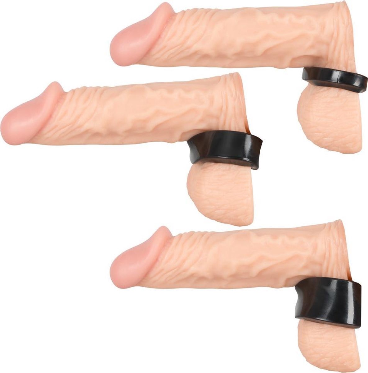 Rebel – Balzak Stretching Uitrusting 3 Delig Intensivering Orgasme en Heerlijk Gestrekt Gevoel – Zwart