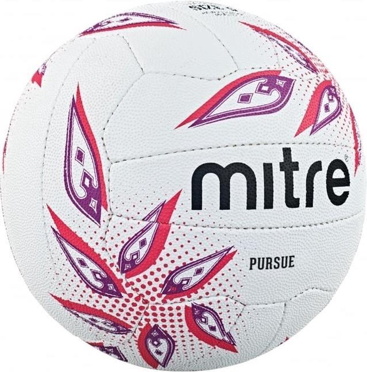 Mitre Netbal Pursue Rubber Wit/paars/rood Maat 5
