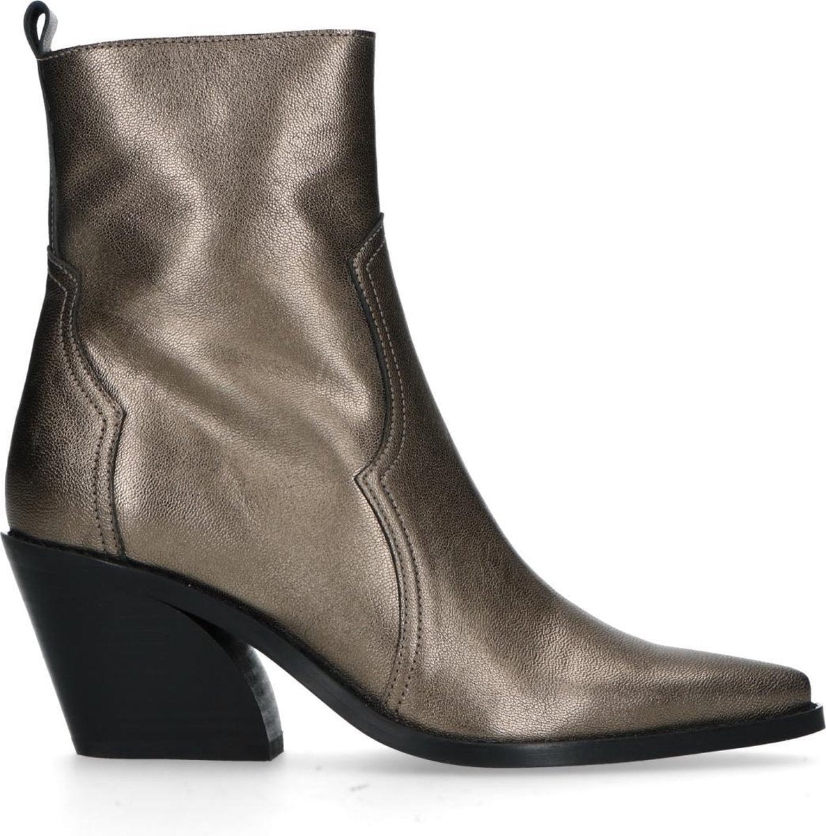 Manfield - Dames - Bronzen leren western boots - Maat 38