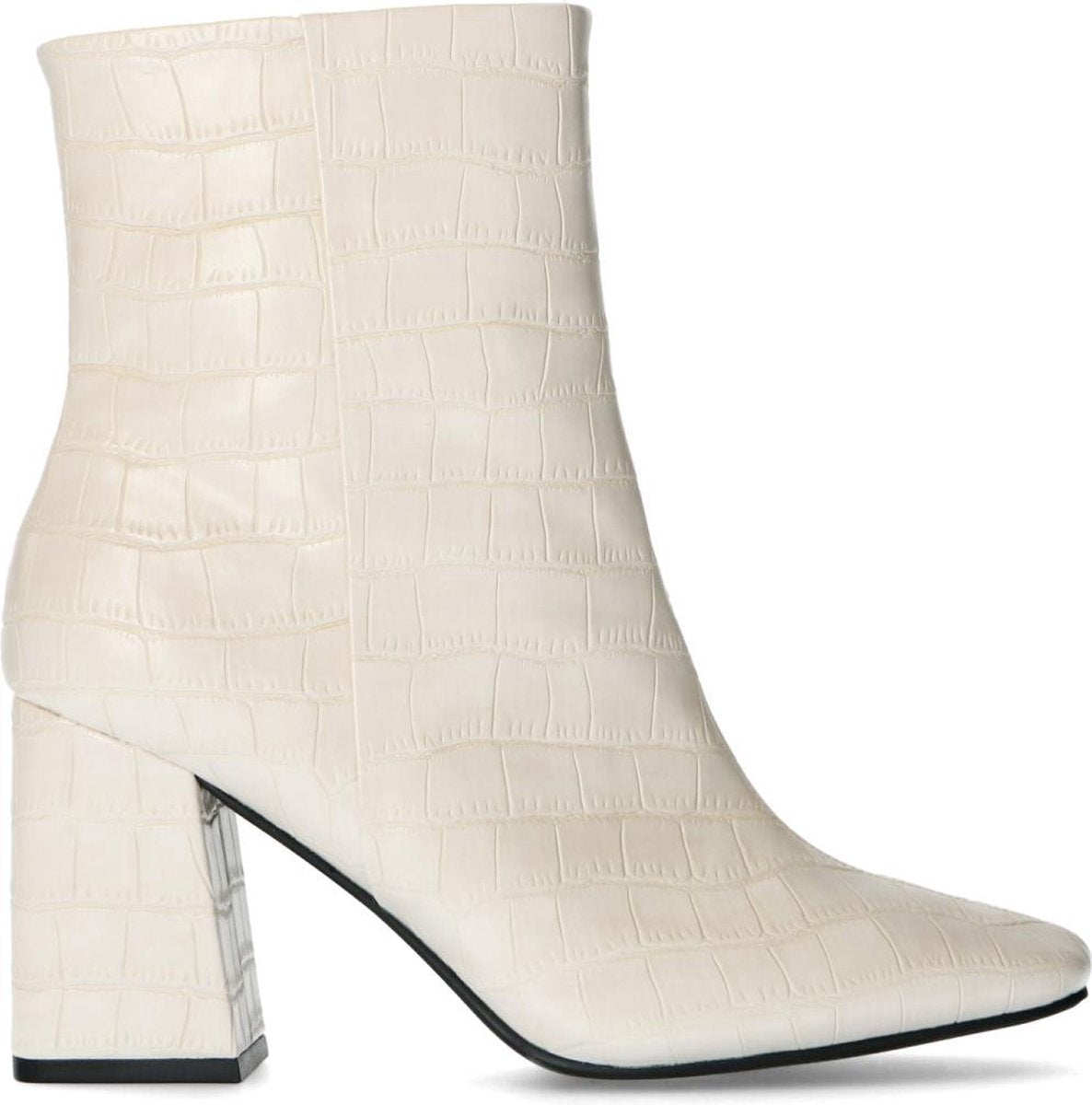 Sacha - Dames - Beige enkellaarsjes met crocoprint - Maat 36