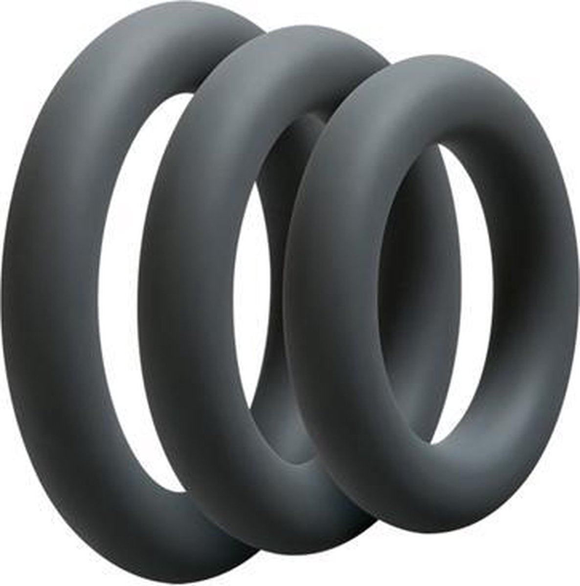 Driedelige Cockring Set - Grijs - Toys voor heren - Penisring - Grijs - Discreet verpakt en bezorgd