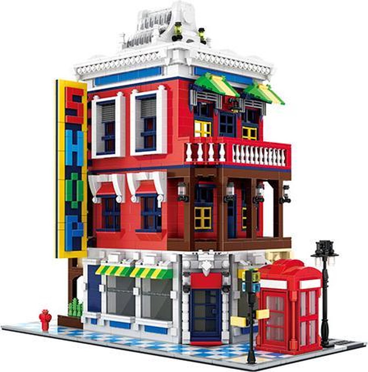 Wange 6311 Architecture Corner Store Hoekwinkel - 2332 Bouwstenen - Lego Compatibel - Bouwdoos