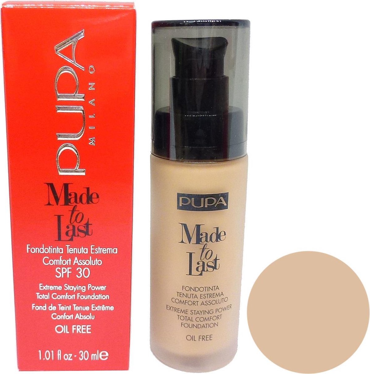 PupaÂ Made To Last Foundation SPF 30 055 Cinnamon Beige Primer teint Make Up 30ml